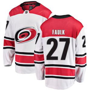 Herren Carolina Hurricanes Eishockey Trikot Justin Faulk #27 Breakaway Weiß Fanatics Branded Auswärts